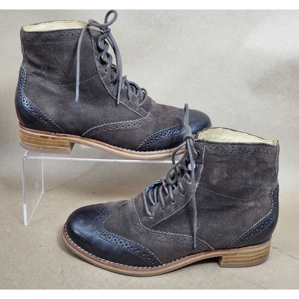 SEBAGO Claremont Sz 5.5 M Women's Wingtip Brown Suede Bootie Boots